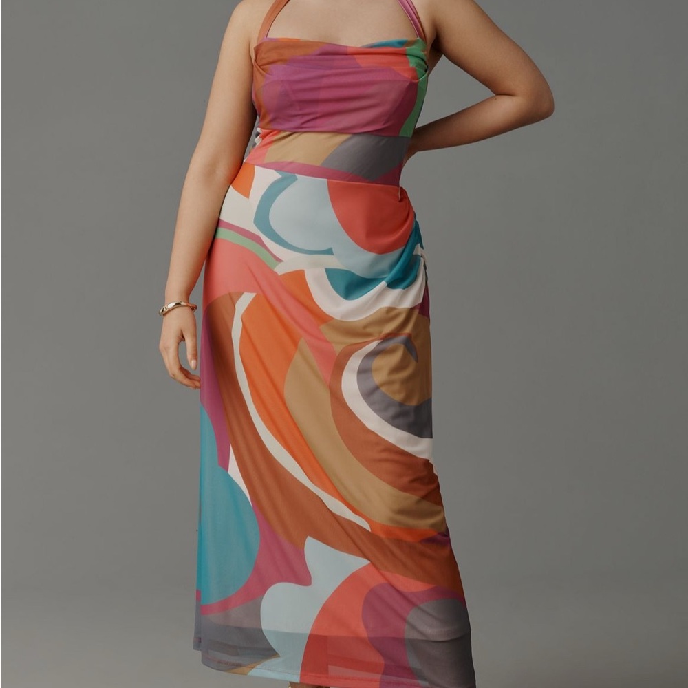 Anthropologie nwt Colorful Abstract Print Dress M medium - Picture 4 of 9